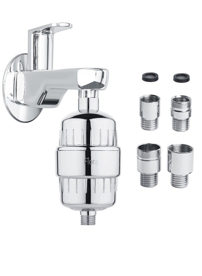 FIORA 15-Stage Shower Filter for Hard Water | Helps Reduce Dry Skin & Hair Roughness | Multi-Layer Bath Water Filter | Easy 2-Minute Installation | Chrome Finish - Image 1